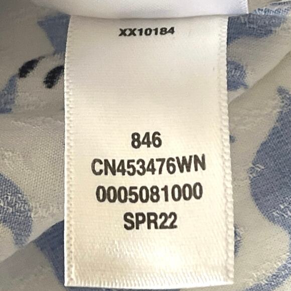 Caslon Floral Split Neck Blouse Womens Size 2X Drop Tail Hem Work Feminine Boho - Picture 13 of 13